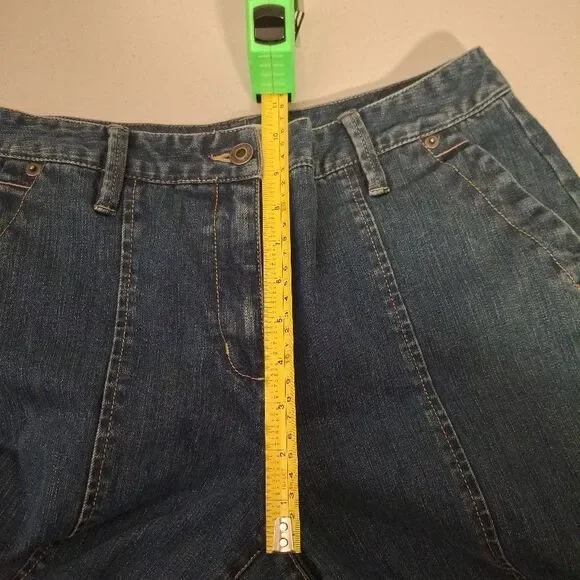 Talbots Size 8‎ Dark Blue Front Seam Cuff Hem Denim Casual Jeans - Picture 5 of 7